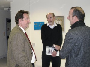 Dabvid Highton centre with Julian Bell, leader of Ealing Council, and Nick Pearson of OPEN Ealing